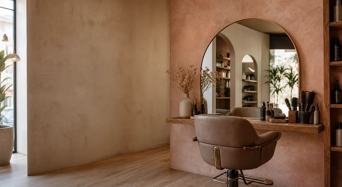 Interno elegante di un salone per capelli